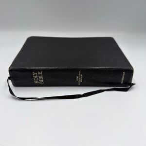 Zondervan NIV Holy Bible Top Grain Cowhide Leather Black Gold Gilts Vintage 1978